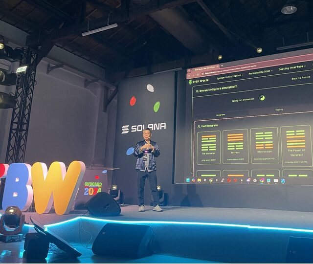 8-Bit Oracle live demo on the Solana stage at Taipei Blockchain Week 2024